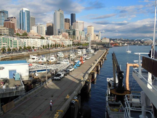 The Seattle waterfront as seen from the NOAA Ship BELL SHIMADA. Picture
