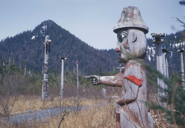Totem poles at Sitka National Monument Picture