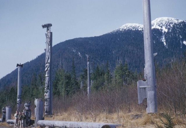 Totem poles at Sitka National Monument Picture
