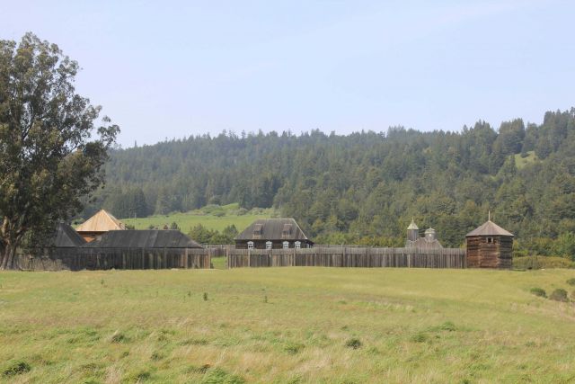 The rebuilt Fort Ross, the southernmost Russian fort in North America. Picture