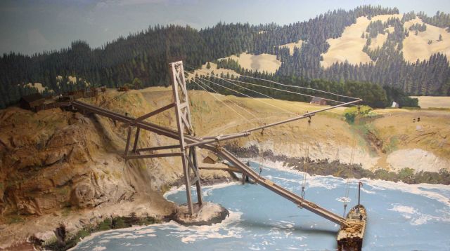An artist's rendition of the log chute at Fort Ross. Picture