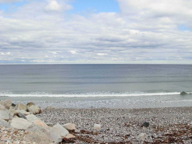A cobble beach along the New England coast. Picture