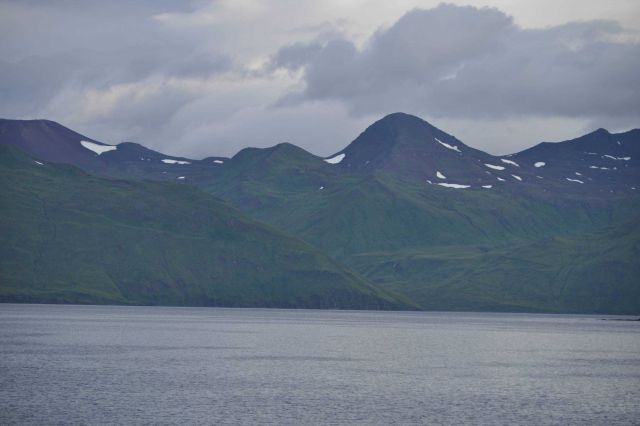 The volcanic mountains of Dutch Harbor. Picture