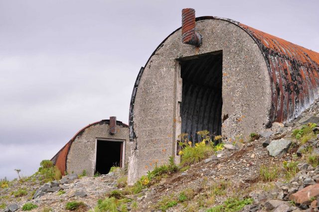 World War II concrete quonset huts. Picture