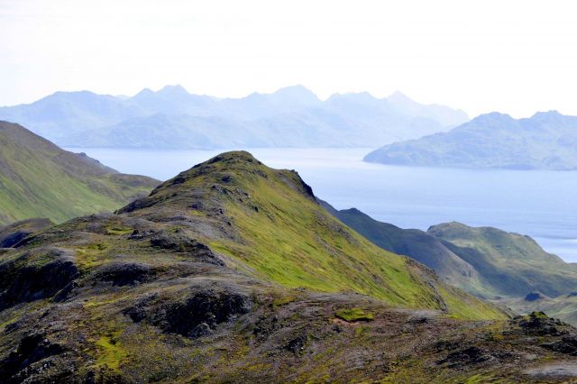 Rugged hills and inlets of Unalaska Island Picture