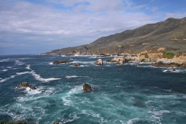 Looking north along the rocky Big Sur coast near Granite Canyon. Picture