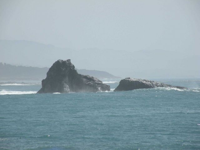 A telescopic view of the rocks to the southeast of Point Piedras Blancas. Picture