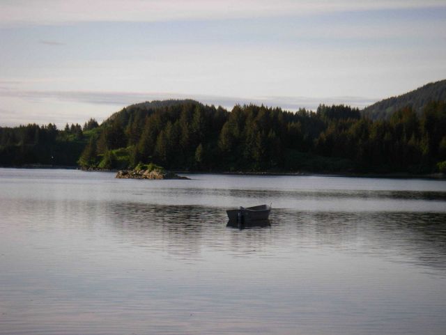 A boat drifting in Anton Larsen Bay. Picture