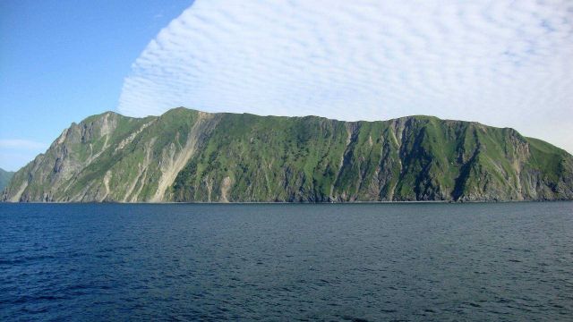 Rocky cliff of Kodiak Island on a sunny day Picture
