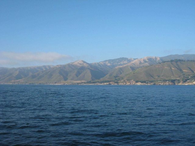 Big Sur coastline seen from sea. Picture