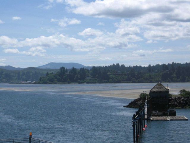 A view towards the east end of Yaquina Bay. Picture