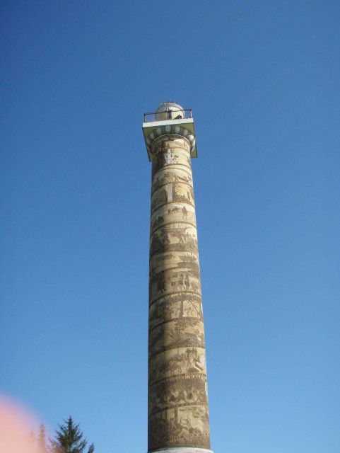 The Astoria Column o n Coxcomb Hill depicts the history of Astoria. Picture