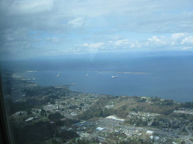 Aerial view of the harbor at Port Angeles. Picture