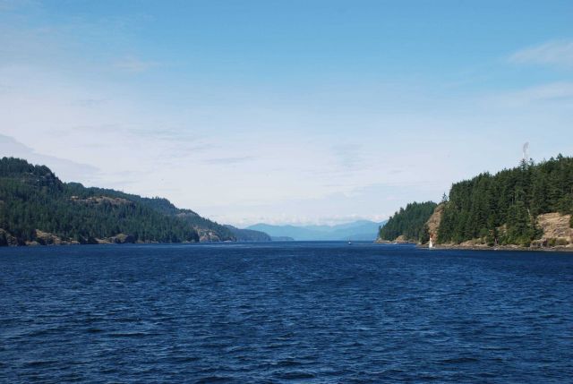 Looking up Seymour Narrows, British Columbia. Picture
