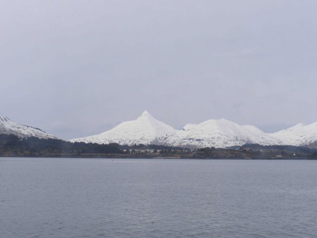 Pyramid Mountain seen from offshore. Picture