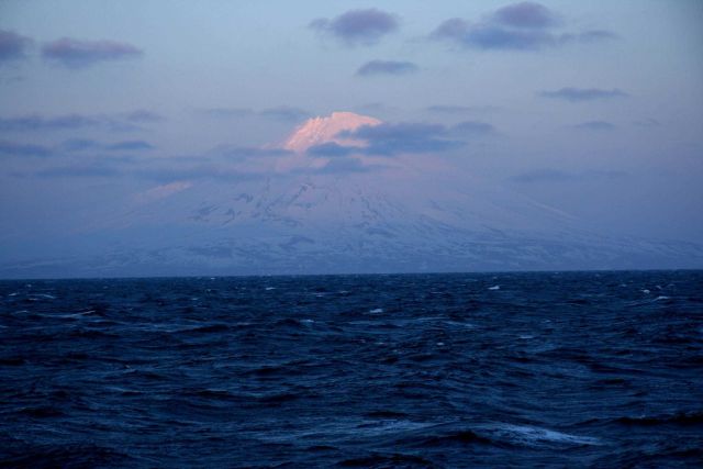 Carlisle Volcano in the Islands of the Four Mountains. Picture