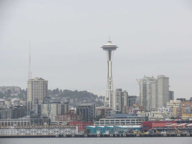 Seattle Space Needle seen from Puget Sound. Picture
