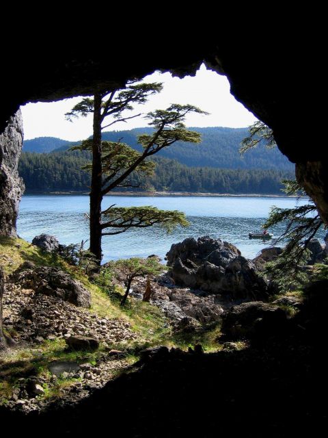 Looking out from a Sea cave in the Cape Decision area. Picture