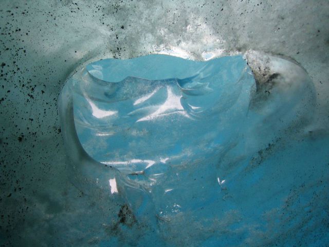 Blue ice in Mendenhall Glacier. Picture