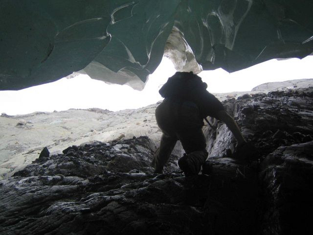 Below Mendenhall Glacier - looks a little scary. Picture