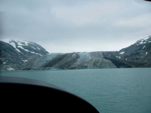 Hallo Glacier terminus on a small glacial lake. Picture