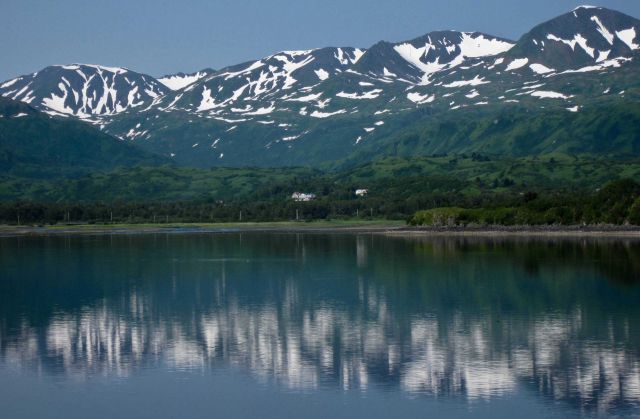 Homes on a quiet Kodiak cove. Picture