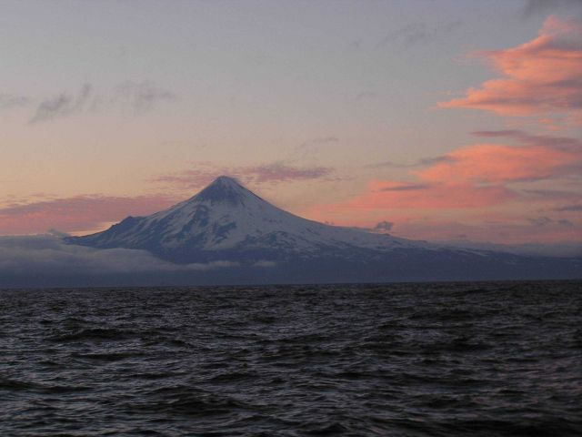 Shishaldin Volcano on the west end of Unimak Island. Picture