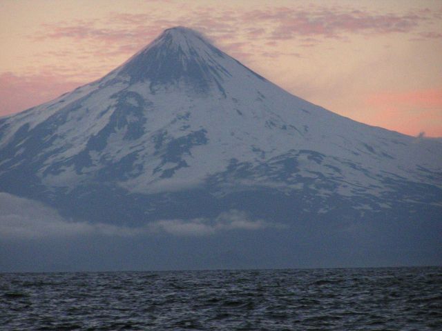 Shishaldin Volcano, among the most perfectly symmetrical volcanic cones on Earth . Picture