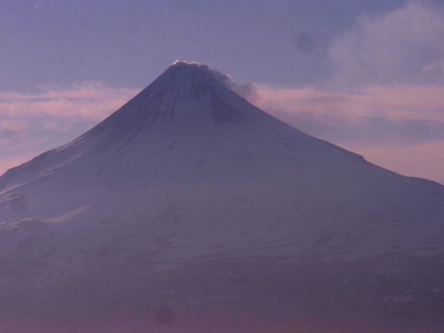 Shishaldin Volcano, among the most perfectly symmetrical volcanic cones on Earth . Picture
