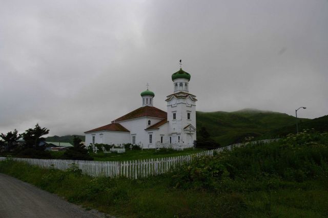 The beautiful Russian Orthodox Church at Dutch Harbor. Picture