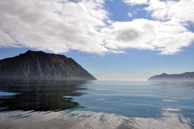 Little Diomede Island in Alaska from a distance Picture