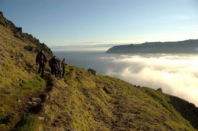 Stunning cloud cover seen from top - Little Diomede Island, Alaska Picture