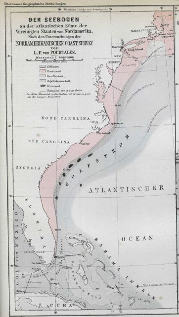 The east coast of the United States showing the continental shelf, shelf break, continental slope, and sediment types Picture