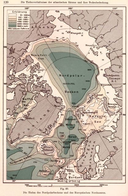 Gerhard Schott's 1912 map of the Arctic Basin and North Atlantic showing numerous distinct basins and, although first soundings on Reykjanes Ridge was Picture