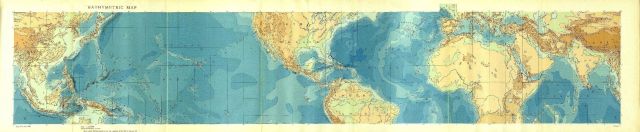A map of the world ocean between about 50N and 10S in: In: Gravity Expeditions at Sea 1923-1932 Picture