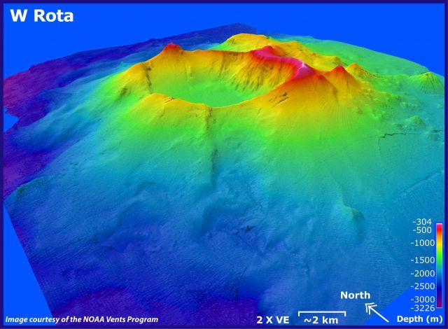 3-D view of West Rota Volcano. Picture