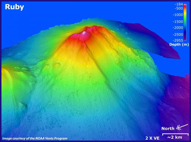3-D view of Ruby Seamount. Picture