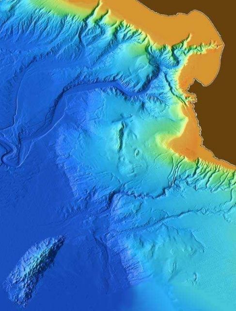 3-D view of Monterey Canyon, Davidson Seamount, Shepard Meander, and associated features. Picture