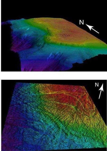 3-D maps of Heceta Bank made from multi-beam data Picture
