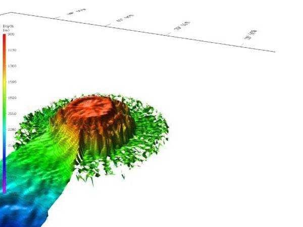 3-D view of Bear Seamount Picture
