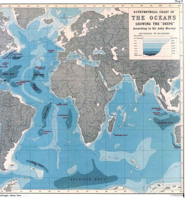 Bathymetrical Chart of the Oceans Showing the