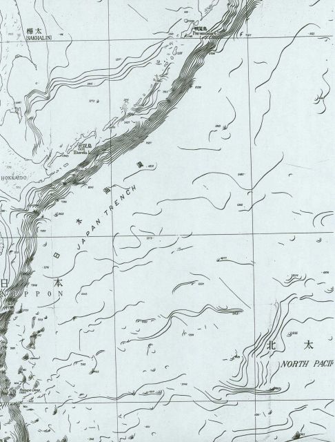 Section of Bathymetric Chart of the Northwest Pacific showing area aound Japan Trench Picture
