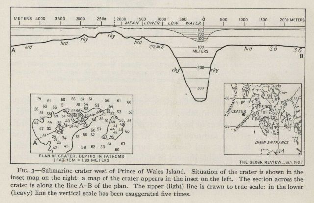 An interesting submarine crater on the continental shelf west of Prince of Wales Island Picture