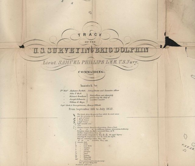 Title block and legend to chart of Track of the U.S Picture