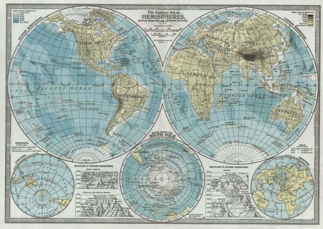 The Century Atlas topographic/bathymetric map of the World Picture