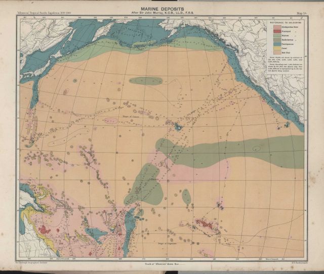 Map of Marine Deposits, after that of Sir John Murray that was published in the Challenger Reports Picture