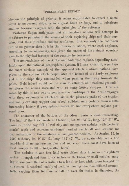 Discussion on naming of oceanic features by Alexander Agassiz Picture