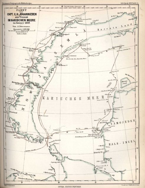 Map of the Kara Sea showing the explorations of Captain E Picture