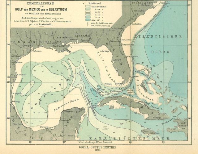 Temperature of Surface Waters of the Gulf of Mexico and Gulf Stream by Adolph Lindenkohl of the U.S Picture