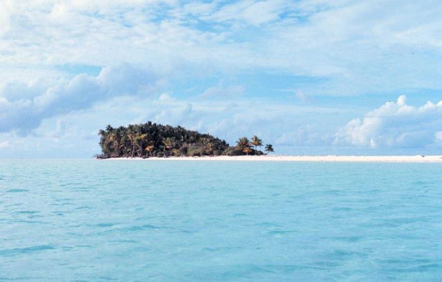 Helen's Reef - a classic desert island - elevation above sea level about 8 feet. Picture
